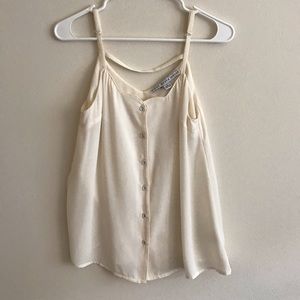 Cream button down tank top